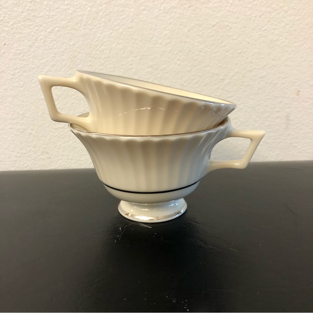 Vintage Lenox Colonnade Platinum teacups in Excellent condition - Picture 2 of 12